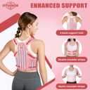 Posture Corrector for Women, Adjustable Posture Brace for Upper & Lower Back Support, Back Brace with Adjustable Straps for Correcting Slouching, Rounded Shoulders (Pink, M)