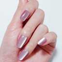 3 x Press on Nails Oval, Pink Shimmery Fake Nail, Kit of 24 False Nails, 24 Adhesive Tabs and Tools