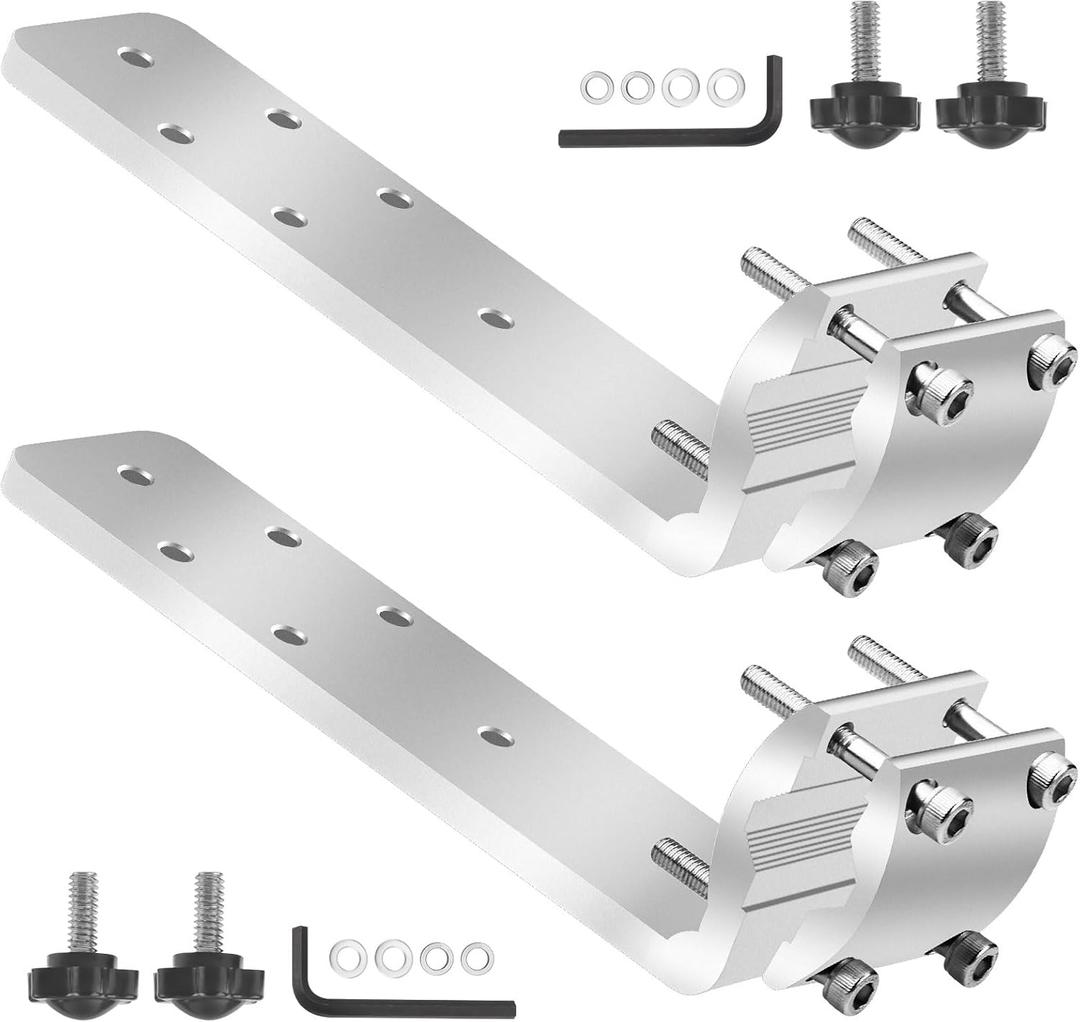 2 Set 58182 Grill Rail Mount Bracket Compatible with Any Kuma Grill and RV Boat Camping, Be Used On 7/8" - 1-1/4" Round Horizontal Railings Or On 1-1/4" Square Railings