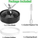 7 Fins Blender Blade Compatible with Ninja BN401 BN751 BN801 BL480-30, Ninja Blender Replacement Parts for Auto iQ BL682-30 BL642-30 BL687CO-30 BL482-30 Extractor Blade Assembly