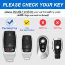 2 x Key Fob Cover for Mercedes Benz, Premium Leather Car Key Case Shell Protector with Key Chain for 2017-2023 E-Class 2018-2021 S-Class 2019-2023 A-Class C-Class G-Class (BLUE, Size-A)