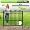 INJOPEXI Decorative Garden Fence 12 Panels 26ft (L)42in (H) Garden Fences with 12 Panels Rustproof Wire No Dig Rabbit Animal Barrier Fencing Rabbit Dog Fence for Yard Patio Outdoor - Without Gate