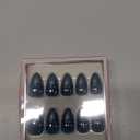 Glamnetic Press On Nails - Green Short Almond Fake Nails with Reflective Glaze Finish | Salon Quality Summer Nails | Midnight Teal |15 Sizes - 30 Nail Kit with Glue