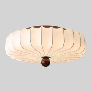 KCO Lighting Boho Large Drum Chandelier White Fabric Flush Mount Ceiling Light Japanese Silk Lantern Ceiling Light Farmhouse Hallway Light Fixtures Ceiling