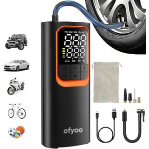 Tire Inflator Portable Air Compressor,Air Pump with 170PSI High Pressure,Digital Tire Pressure,Preset Pressure Automatic Stop,Inflating Cars/Bicycles/Motorcycles/Balls,USB Charging Portable