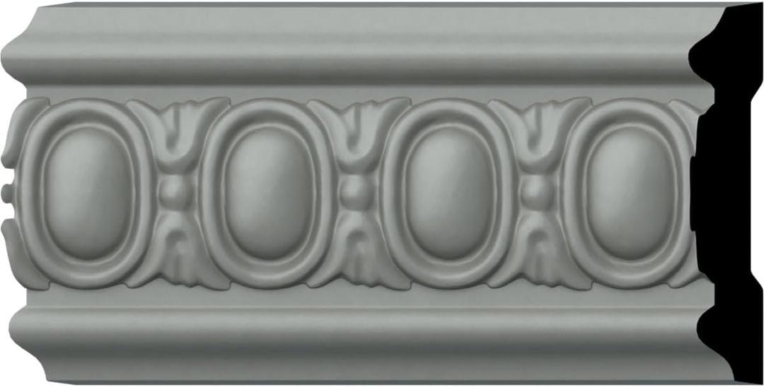 Ekena Millwork PML03X00CA Caputo Egg & Dart Panel Moulding Panel Moulding, 3 1/8"H x 3/4"P x 94 1/2"L, Primed
