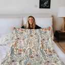 Vintage Floral Blanket - Wildflower Throw Blanket, for Couch & Bed, 50x60 Inches