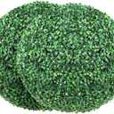 VEVOR 2 Pcs 20 Artificial Plant Topiary Ball, Faux Boxwood Balls with 2 LED Light String, All-Year Green Faux Plant Decorative Balls for Backyard, Balcony,Garden, Wedding and Home Dcor (1ft 8in)