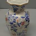 LemonRoad 9.5 Inch Vintage Ceramic Vase Chinoiserie Blue and White Flower Vase Porcelain Decorative Antique for Living Room Kitchen Bedroom Decor Table Centerpiece