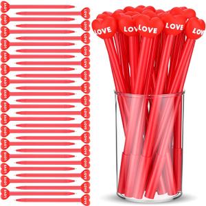 Yexiya 100 Pcs Mother's Day Pens Gifts Heart Shaped Novelty Pens Ballpoint 0.5 mm Black Ink Mother's Day Favors for Coworkers Employees Students Teachers Office School Wedding Gifts (Red)