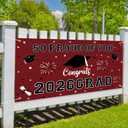 8 x Graduation Decorations 2026 Maroon Graduation Banner 66.1" x 33.8" Graduation Backdrop Congrats Grad Banner for Outdoor Indoor High School College Class of 2026 Graduation Party Decorations