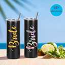 24 Pack 20 Oz Straight Skinny Tumblers,Individually Gift Boxed Stainless Steel Slim Skinny Tumbler Set Bulk, 20 Oz Insulated Slim Thin Travel Tumbler Cup for Diy, Black