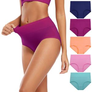 Molasus Women's Cotton Underwear High Waisted Full Coverage Ladies Panties (Regular & Plus Size) (Medium, Multicolor-5pack-a4)