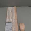 LeadsaiL Pink Wireless Keyboard and Mouse Combo, Full-Sized Ergonomic Computer Keyboard with Phone Tablet Holder, 2.4GHz Silent Cordless Keyboard Mouse Set for Windows Laptop, PC, Desktop