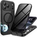 BERFY for iPhone 17 Pro Case, Compatible with MagSafe, Built-in Privacy Screen Protector and Camera Protection, Anti-Spy Full Body Shockproof Clear Phone Case for 17 Pro 6.3", Black