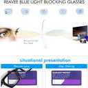 REAVEE Reading Glasses for Women, Blue Light Blocking Stylish Oversized Computer Readers Spring Hinge, 2.25