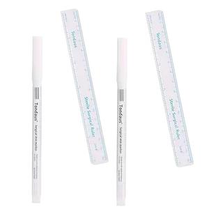 2 Set White Tattoo Tip Markers Skin Marker Pen Tattoo with Paper Ruler,for Eyebrow Lips Skin， Beauty and Personal Care， Easy to Use Eyebrow Color Beauty and Personal Care, Eyes, Makeup