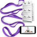 Trideer Stretching Strap with Loops & Leg Lifter, Non-Elastic PT-Style Physical Therapy Strap for Knee Replacement Rehab, Hamstring, Calf & Back Stretcher Mobility, Hip, Shoulder & Yoga (Purple)