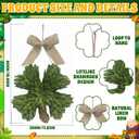 Dingion 15 Inch St. Patrick's Day Decorations St Patricks Day Shamrock Wreath for Front Door Lucky Green Shamrock Wreath Door Swag for Fireplace Mantel Walls Irish Hanging Sign Party Supply