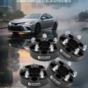 YHTAUTO 5x4.5 Hub Centric Wheel Spacers 1.5 Inch Compatible with Acura, Honda Models, Accord, Civic, CR-V, Odyssey, MDX, 5x114.3mm Tire Spacers w/ M12x1.5 Studs, 64.1mm Hub Bore 5 Lug 4PCS Spacers