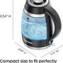 Chefman Electric Kettle, 1.8L 1500W, Hot Water Boiler, Removable Lid for Easy Cleaning, Auto Shut Off, Boil-Dry Protection, Stainless Steel Filter, BPA Free, Borosilicate Glass Electric Tea Kettle