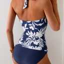 B2prity Halter Tankini Swimsuit for Women Tummy Control Two Piece Bathing Suit V Neck Swimwear with Shorts (Blue, M)