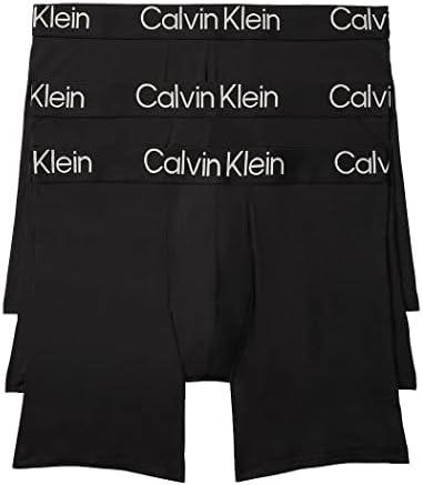 Calvin Klein Men's Ultra Soft Modern 3-Pack Boxer Brief, Black, Medium