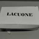 LACUONE Strappy Heels for women Block Heels Square Toe Chunky Ankle Buckle Pump Heeled Sandals 8.5