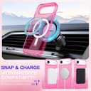 3 x BENTOBEN Magnetic for iPhone Air Case 2025, Clear Crystal Glitter Bling iPhone Air Phone Case [Compatible with MagSafe] Shockproof Sparkly Cute Women Girls Cover for iPhone 17 Air 6.5", Hot Pink