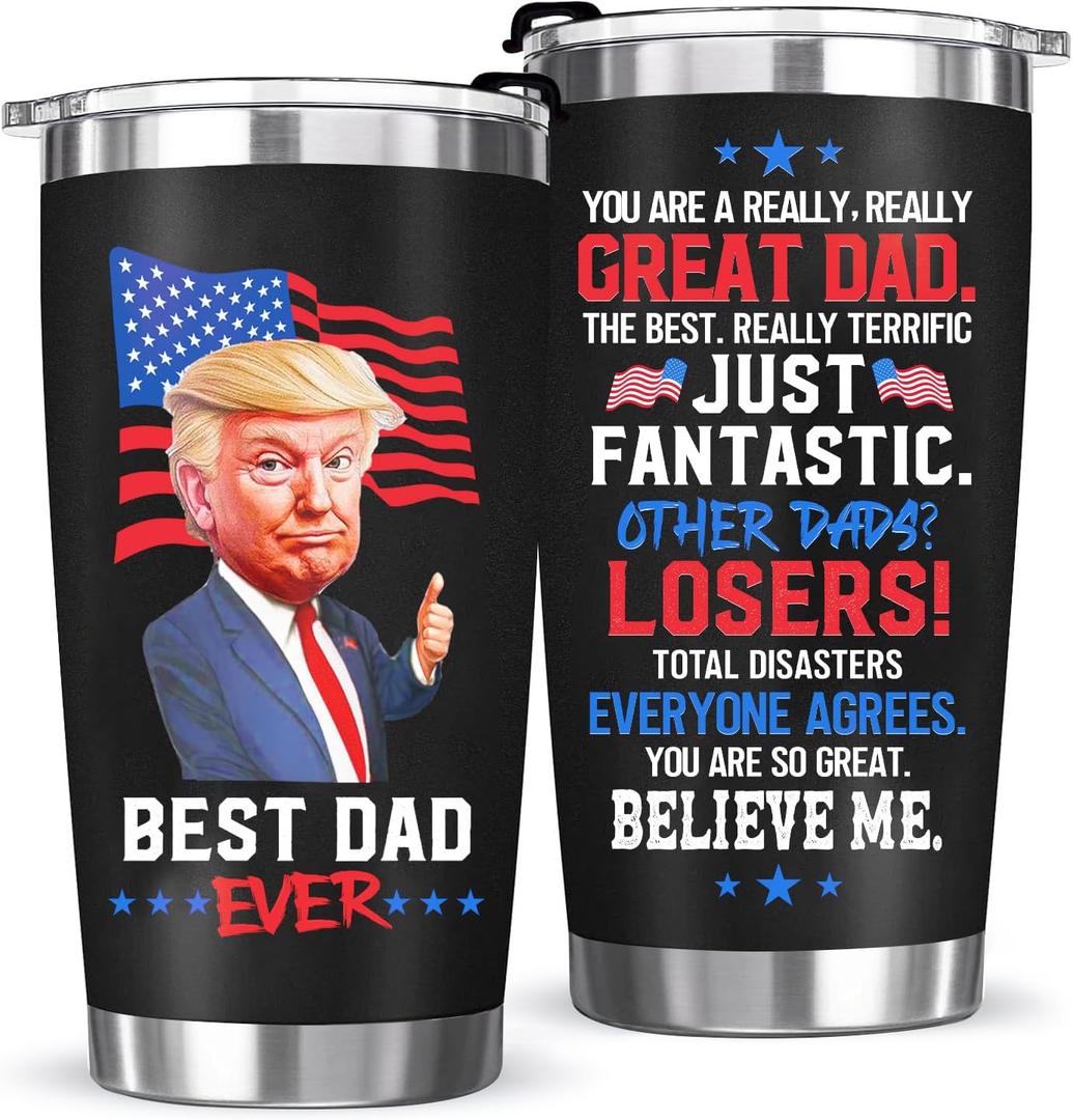 Fathers Day Gift from Daughter, Gifts for Dad from Son - Dad Birthday Gift Ideas, Best Dad Ever Gifts, Good Christmas Presents for Dads - 20oz Coffee Cup Tumbler