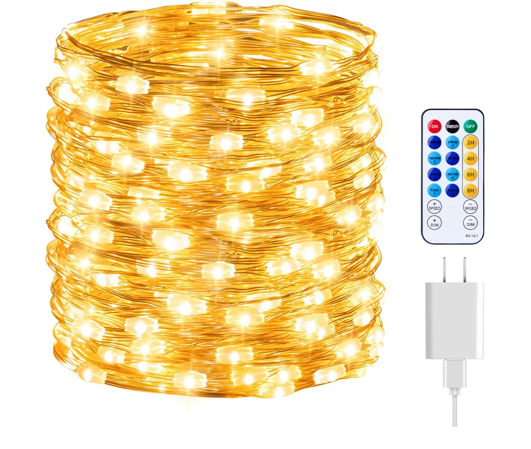 Fairy Lights with Remote, 8 Modes & Timer, 66 Feet 200 Led Christmas Light Twinkle Lights Plug in, Waterproof String Lights for Bedroom Decor Home Girl's Room Garden Party Christmas Decorations