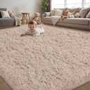 8x10 Area Rug for Living Room:Ultra Soft Fluffy Shag Beige Rugs,Large Fuzzy Plush Indoor Non Slip Carpet Washable Rug for Bedroom Kids Nursery Office Dorm Modern Decor(Beige 8'x10')