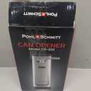 POHL SCHMITT Electric Can Opener, Knife Sharpener & Bottle Opener, Easy Push Down Lever, Works with Standard And Pop-Top Cans, Durable Stainless Steel & ABS Kitchen Accessory, Stainless Steel