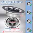 2 x Semour Upgraded 3 in 1 Kitchen Sink Drain Strainer Stopper 304 Stainless Steel Pop Up Kitchen Sink Stopper Anti-Clogging Kitchen Sink Strainer Basket Filter for US Standard 3-1/2 Inch Drain