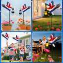 250th Anniversary America Eagle Garden Stake 4th of July Decorations Outdoor Patriotic Independence Memorial Day,29.9in Metal Eagle with Solar Lights,Decorative Garden Stakes for Yard Art Patio Porch