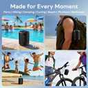 Portable Bluetooth Speaker, IPX7 Waterproof Wireless Speaker with 20W Loud Stereo Sound, 15H Playtime & Beat-Synced RGB Light, Small Outdoor Speaker for Shower, Pool, Beach, Hiking and Gifts