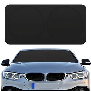 Windshield Sun Shade Foldable Car Front Window Covers for Car Accessories Sun Heat UV Rays Visor Protector Protection for Universal Cars SUV Truck (Solid Black)