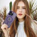 Anuck Case for iPhone 16 Pro Max Case Magnetic Phone Case Compatible with MagSafe, Soft TPU Bumper Hard Translucent Matte Back Slim Fit Shockproof Protective Cover for Men Women Girls - Dark Purple