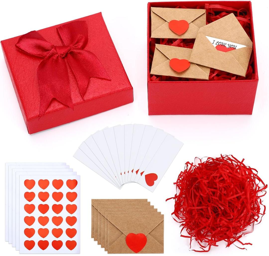 MARFOREVER 72 Pcs Mini Love Notes for Him Her, Valentine's Day Card and Little Love Notes, DIY Scrapbook Supplies with Envelopes, Gift Card Booklet for Valentines Day Girlfriend Boyfriend Husband