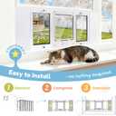 Full-Size Window Pet Door for Cats & Small Dogs, Fits 24"-28" Width Sliding Windows, Easy to Install, No-Damage Cat Door for Window, Magnetic Closure Cat Door Window Insert, Weatherproof Cat Door
