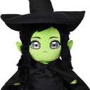Witch Plush Doll Stuffed Animal Witch Wizard Plushies Toy Cute Soft Christmas Pillow Birthday Party Gifts 16.5in (Black)