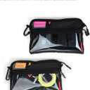 Video Accessories Organizer Pouch with Clear Window, 900D PU Utility Bag for Camera Accessories, Cable Storage, Battery Case, Small Tool Bag with Carabiner & ID Labels, for Travel Filming