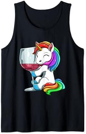 Funny Wine Unicorn Drinking Tank Top M