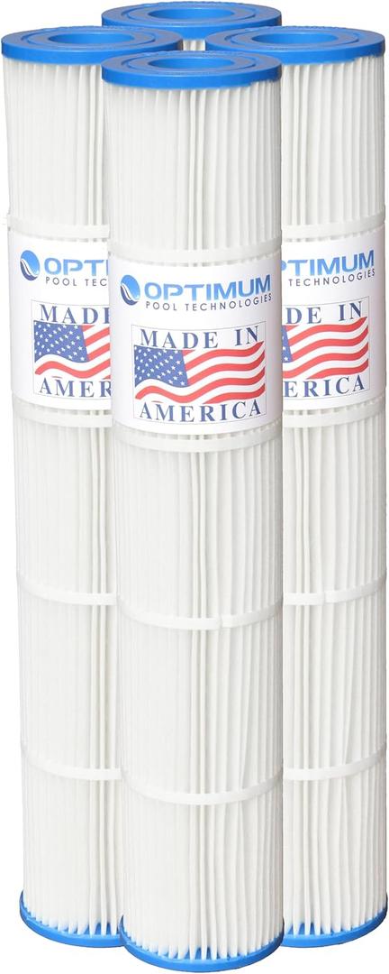 Optimum Pool Technologies Pool Filter 4 Pack Compatible Replacement for Pentair Quad DE 100 Filter 178656, Unicel C-6900, Filbur FC-1963, FC-6484 Filter Cartridges - Pack of 4 