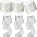 Suncalla 30 Yards Shimmery Chiffon Silk Ribbons for Xmas Tree Decoration Wedding Decor Invitations Bridal Flower Bouquets Gift Wrapping DIY Crafts(White)