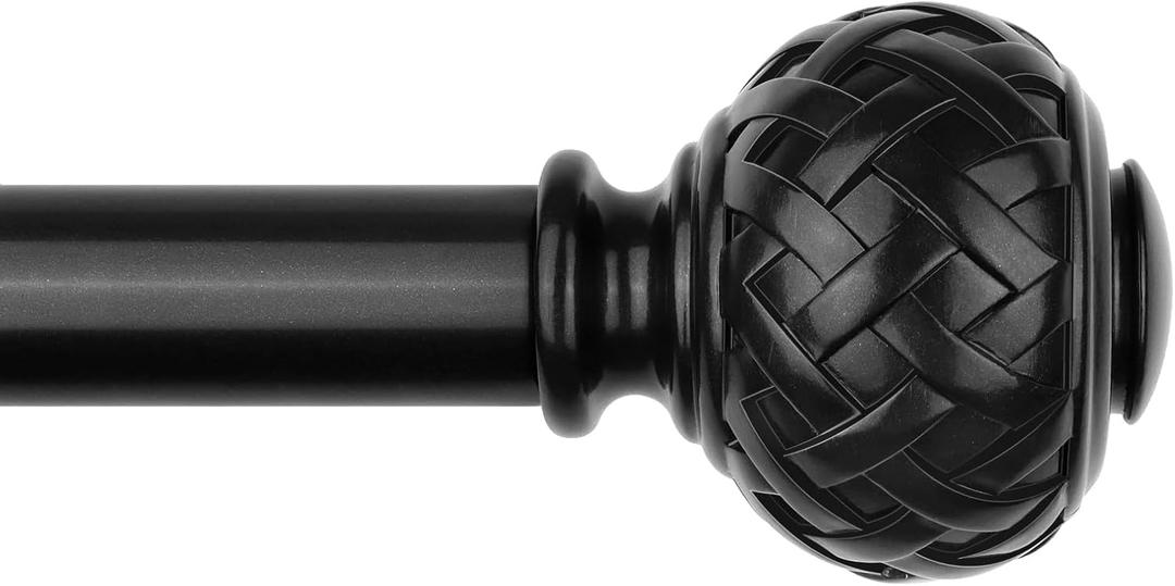 TONIAL Bronze Curtain Rod 32 to 43 Inches, 7/ 8 Adjustable Curtain Rods for Windows 20 to 39 Inches, Splicing Drapery Rods Heavy Duty with Netted Texture Finials