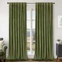 BGment Sage Green Velvet Curtains 120 Inches Long for Living Room, Thermal Insulated Soundproof Blackout Back Tab and Rod Pocket Elegant Decorative Curtains for Bedroom, Set of 2 Panels, 52 x 120 Inch