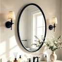 USHOWER Black Oval Bathroom Mirror 20x28 Inch