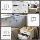 3" (76mm) Black Cabinet Pulls - Zinc Alloy Handles for Kitchen Cabinets & Drawers 15 Pack | Curved Design Cabinet Hardware, Dresser Pulls