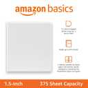 Amazon Basics 3 Ring Binders, 1.5 Inch D-Ring Organizer for School, Home Office, White, 4 Pack